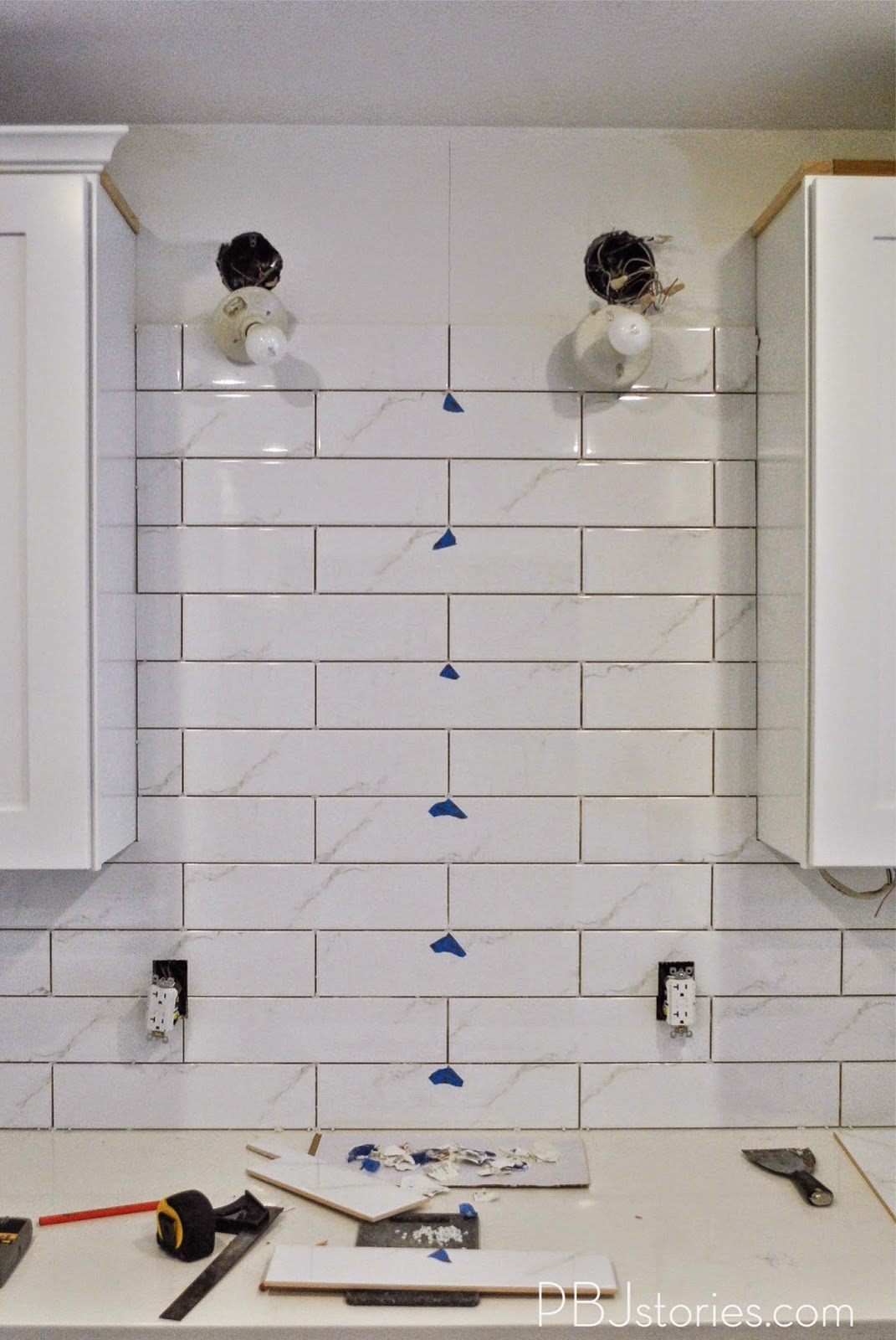 PBJstories Installing Subway Tile for Kitchen Backsplash PBJreno Update